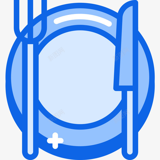 餐具61号餐厅蓝色图标svg_新图网 https://ixintu.com 61号 蓝色 餐具 餐厅