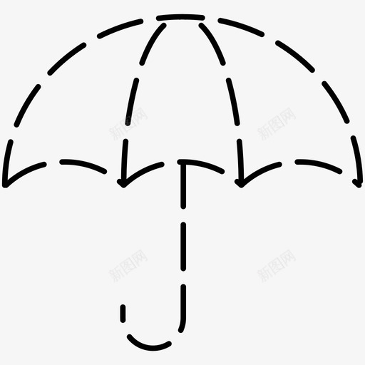伞保护安全图标svg_新图网 https://ixintu.com 伞 保护 安全 安全虚线图标