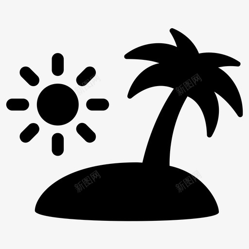 热带假日岛屿图标svg_新图网 https://ixintu.com 假日 岛屿 旅游 棕榈树 热带