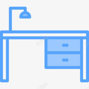 桌子家具101蓝色图标图标
