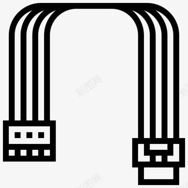 插头连接器类型2线性图标图标