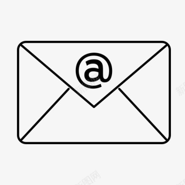 电子邮件收件箱电子邮件细线图标图标