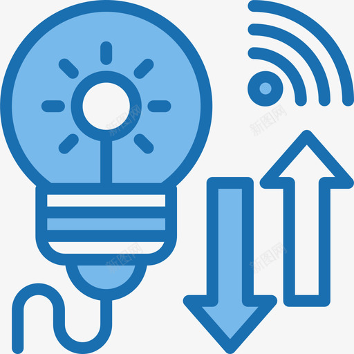 灯泡智能家居34蓝色图标svg_新图网 https://ixintu.com 智能家居 灯泡 蓝色