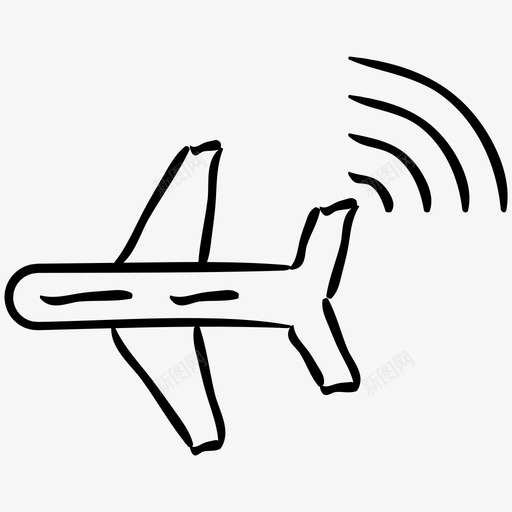 飞机无线机场手绘图标svg_新图网 https://ixintu.com 图标 手绘 无线 机场 飞机