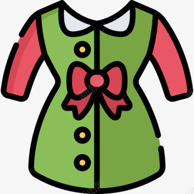 连衣裙冬装及配饰6线性颜色图标图标