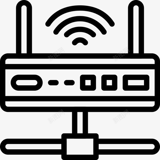 路由器技术73线性图标svg_新图网 https://ixintu.com 技术73 线性 路由器