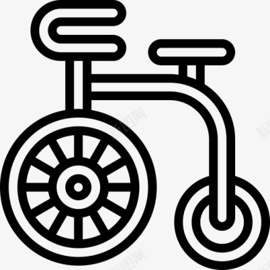 杂技自行车法国符号直线图标图标