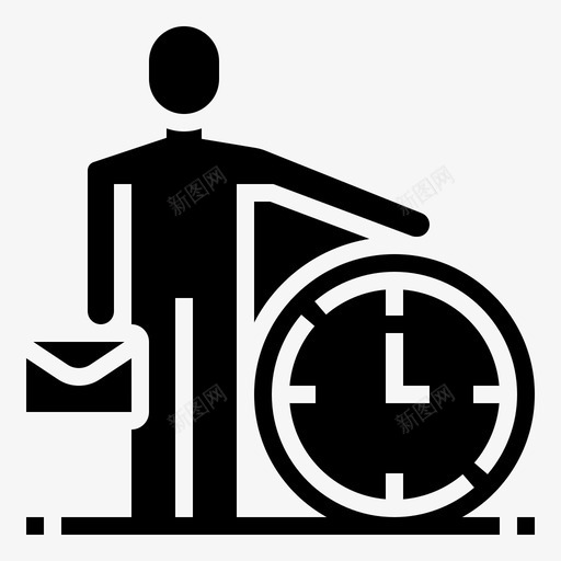 工作时钟管理图标svg_新图网 https://ixintu.com 工作 时钟 时间 时间管理字形 管理
