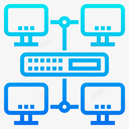 网络计算机和网络3梯度图标svg_新图网 https://ixintu.com 梯度 网络 计算机