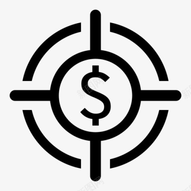 目标十字线金钱图标图标