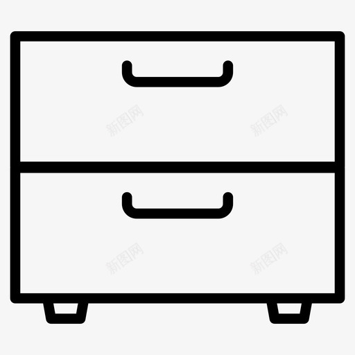 抽屉盒子柜子图标svg_新图网 https://ixintu.com 内部 基本设置线条轮廓 家具 抽屉 柜子 盒子