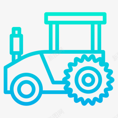 拖拉机农业和农民5坡度图标图标