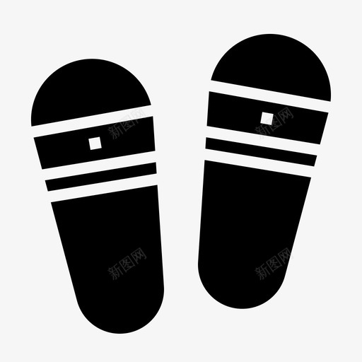 拖鞋鞋类鞋子图标svg_新图网 https://ixintu.com 夏季黑色 拖鞋 水疗 鞋子 鞋类