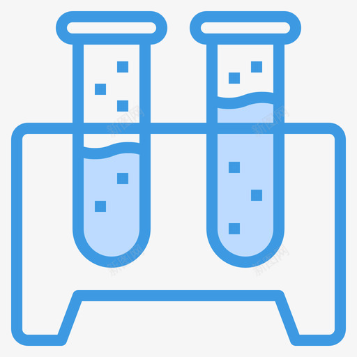 试管化学36蓝色图标svg_新图网 https://ixintu.com 化学 蓝色 试管
