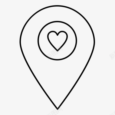 心脏位置地图图标图标