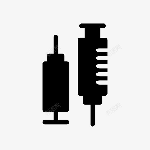 疫苗药物注射剂图标svg_新图网 https://ixintu.com 48像素 医用 字形 注射剂 注射器 疫苗 药物