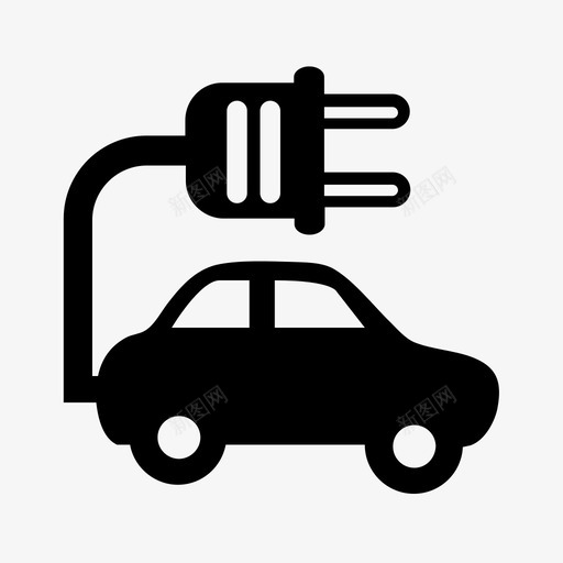 电动汽车能源混合动力图标svg_新图网 https://ixintu.com 智能 汽车 混合动力 电动汽车 能源