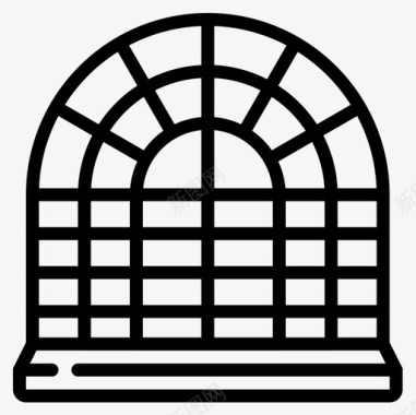 窗户建筑窗户线性图标图标