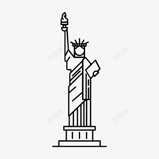 自由美国地标图标svg_新图网 https://ixintu.com 世界 地标 纪念碑 美国 自由 雕像