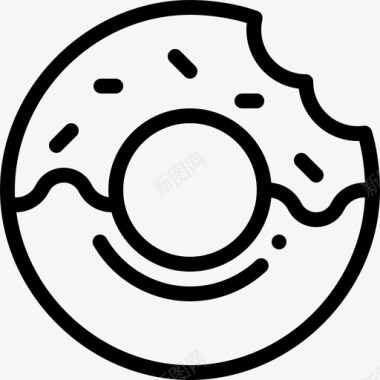 甜甜圈送餐17直线型图标图标