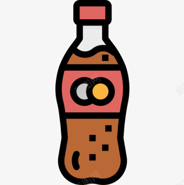 瓶饮料13线性颜色图标图标