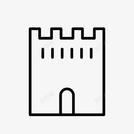 城堡建筑防御图标svg_新图网 https://ixintu.com 城堡 塔楼 宫殿 建筑 房屋和建筑物 要塞 防御