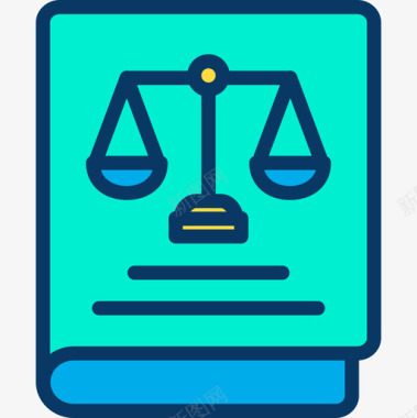 法律书籍法律与犯罪4线性色彩图标图标