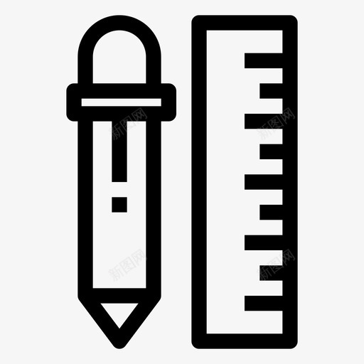 文具办公室铅笔图标svg_新图网 https://ixintu.com 写作 办公室 学校 尺子 文具 铅笔