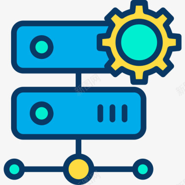 托管网络安全11线性颜色图标图标