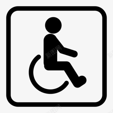 轮椅护理伤残图标图标