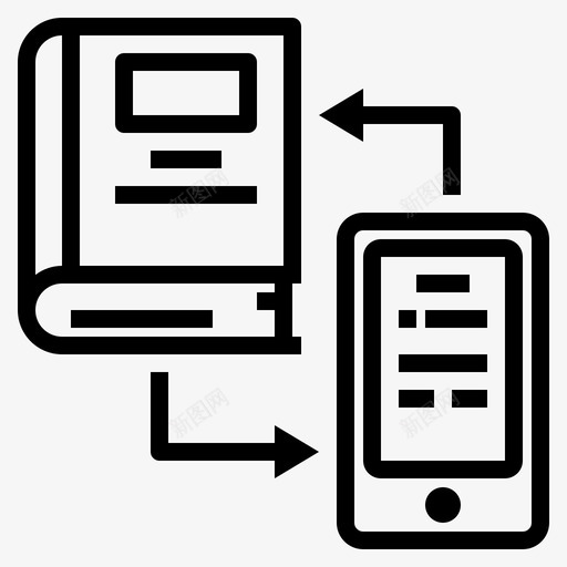 书和智能手机教育知识图标svg_新图网 https://ixintu.com 书籍 学习 手机 教育 智能 知识 阅读
