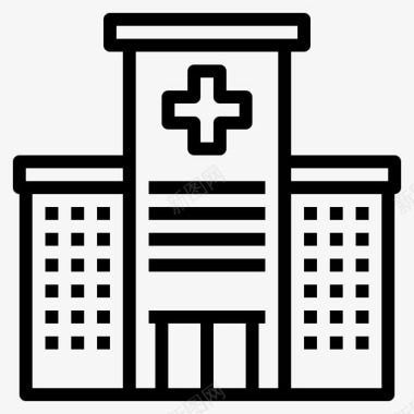 医院城市元素50线性图标图标