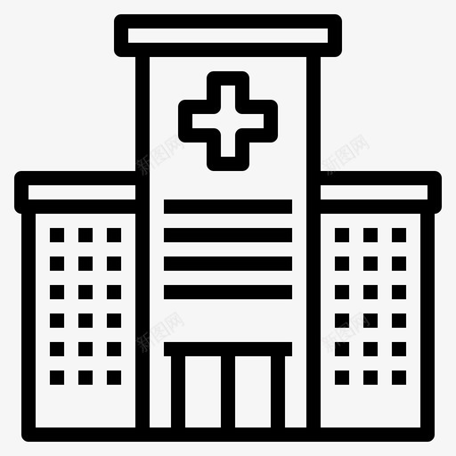 医院城市元素50线性图标svg_新图网 https://ixintu.com 元素 医院 城市 线性