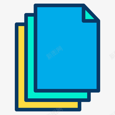 文件文具61线性颜色图标图标