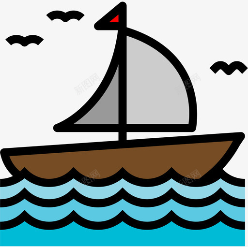 船运输122线性颜色图标svg_新图网 https://ixintu.com 线性颜色 船 运输122