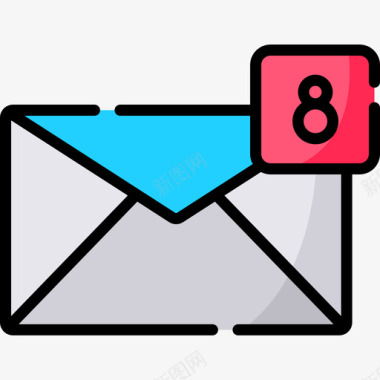 电子邮件网站界面3线颜色图标图标