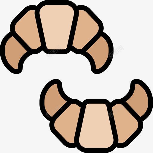 羊角面包法国符号4线形颜色图标svg_新图网 https://ixintu.com 法国 符号 线形 羊角 面包 颜色