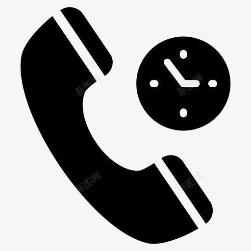 通话持续时间电话接收器图标svg_新图网 https://ixintu.com 接收器 方向线图标 时间 电话 通话持续时间