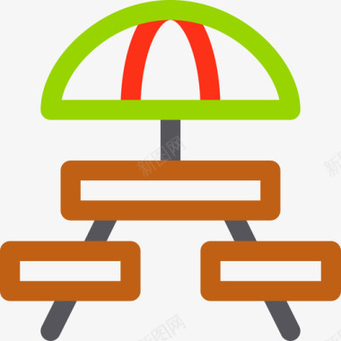 野餐烧烤33线性颜色图标图标