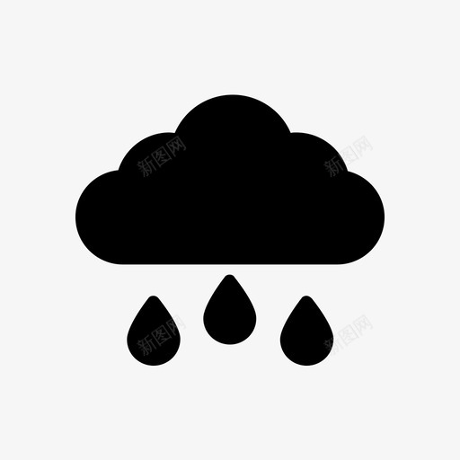 雨云天气图标svg_新图网 https://ixintu.com 冬天 天气 雕文