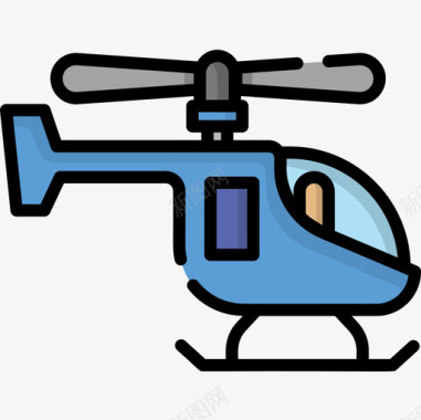 直升机医用148线性颜色图标图标