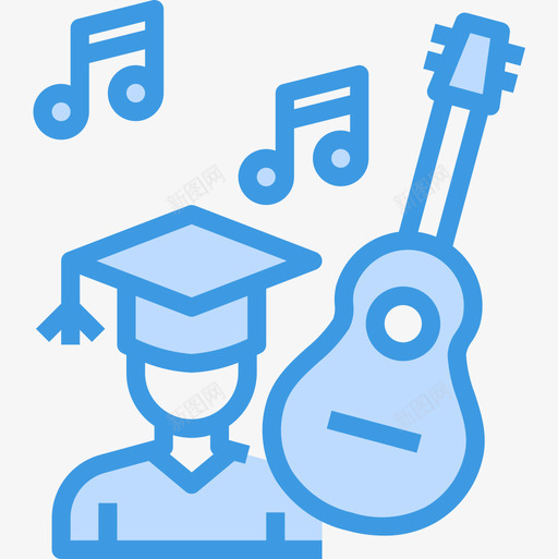 音乐教育216蓝色图标svg_新图网 https://ixintu.com 教育 蓝色 音乐