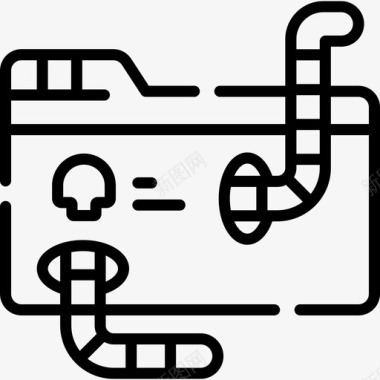 蠕虫黑客38直线型图标图标