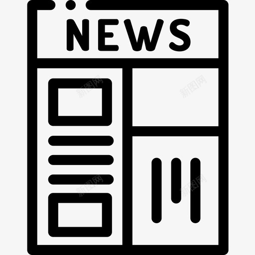 新闻广告7直线图标svg_新图网 https://ixintu.com 广告 新闻 直线