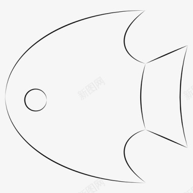 鱼动物夏季手绘图标图标