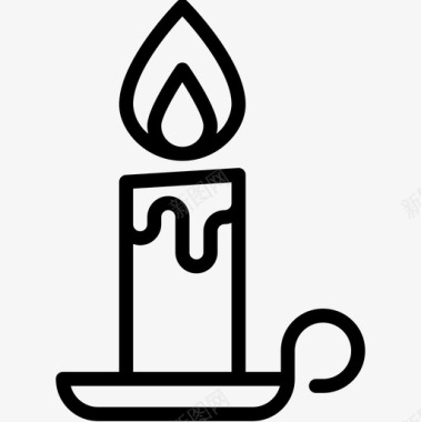 蜡烛圣诞199直线型图标图标