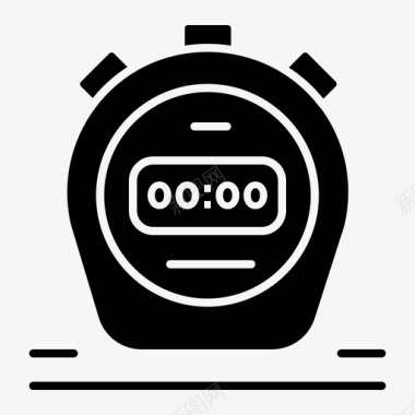 计时器秒表激励实心字形图标图标