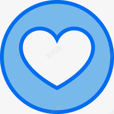 心脏界面按钮6蓝色图标图标