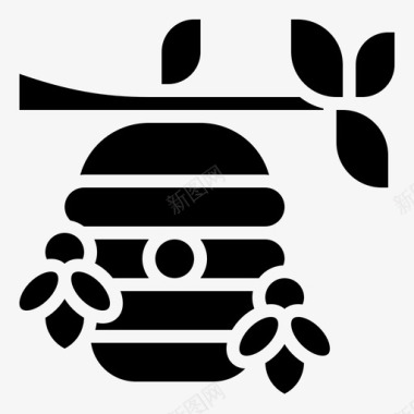 蜂巢蜂房蜂巢元素雕文图标图标