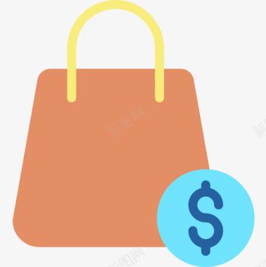 购物袋电子商务120扁平图标图标